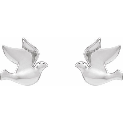 14K Gold Dove Earrings