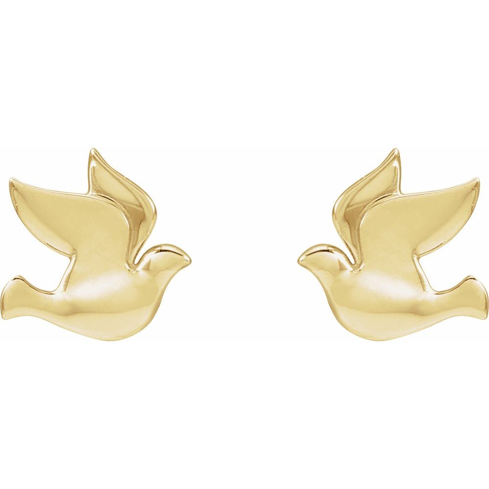 14K Gold Dove Earrings