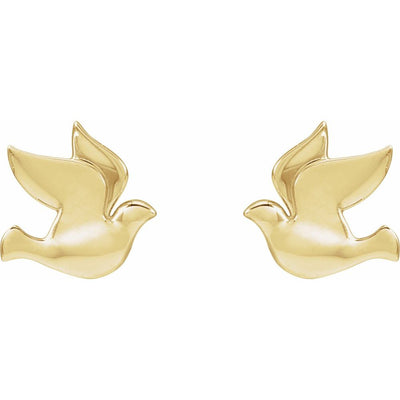 14K Gold Dove Earrings