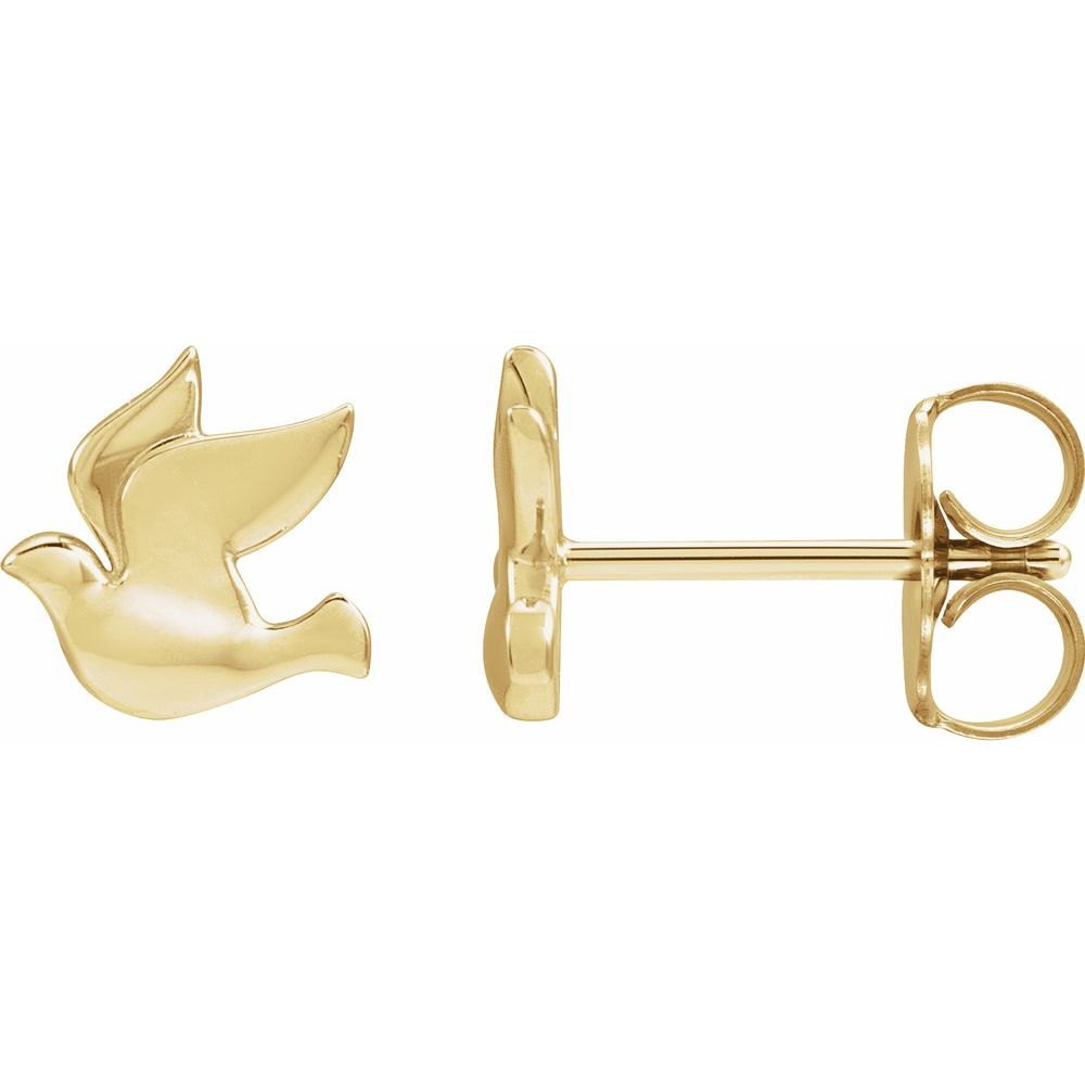 14K Gold Dove Earrings