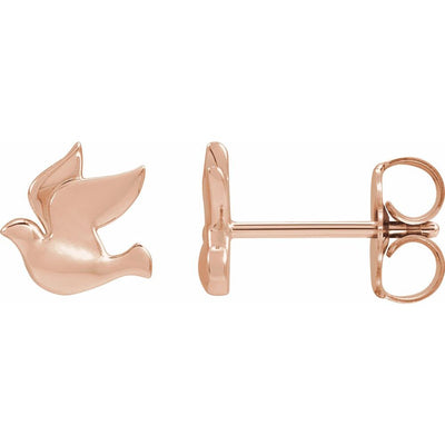 14K Gold Dove Earrings