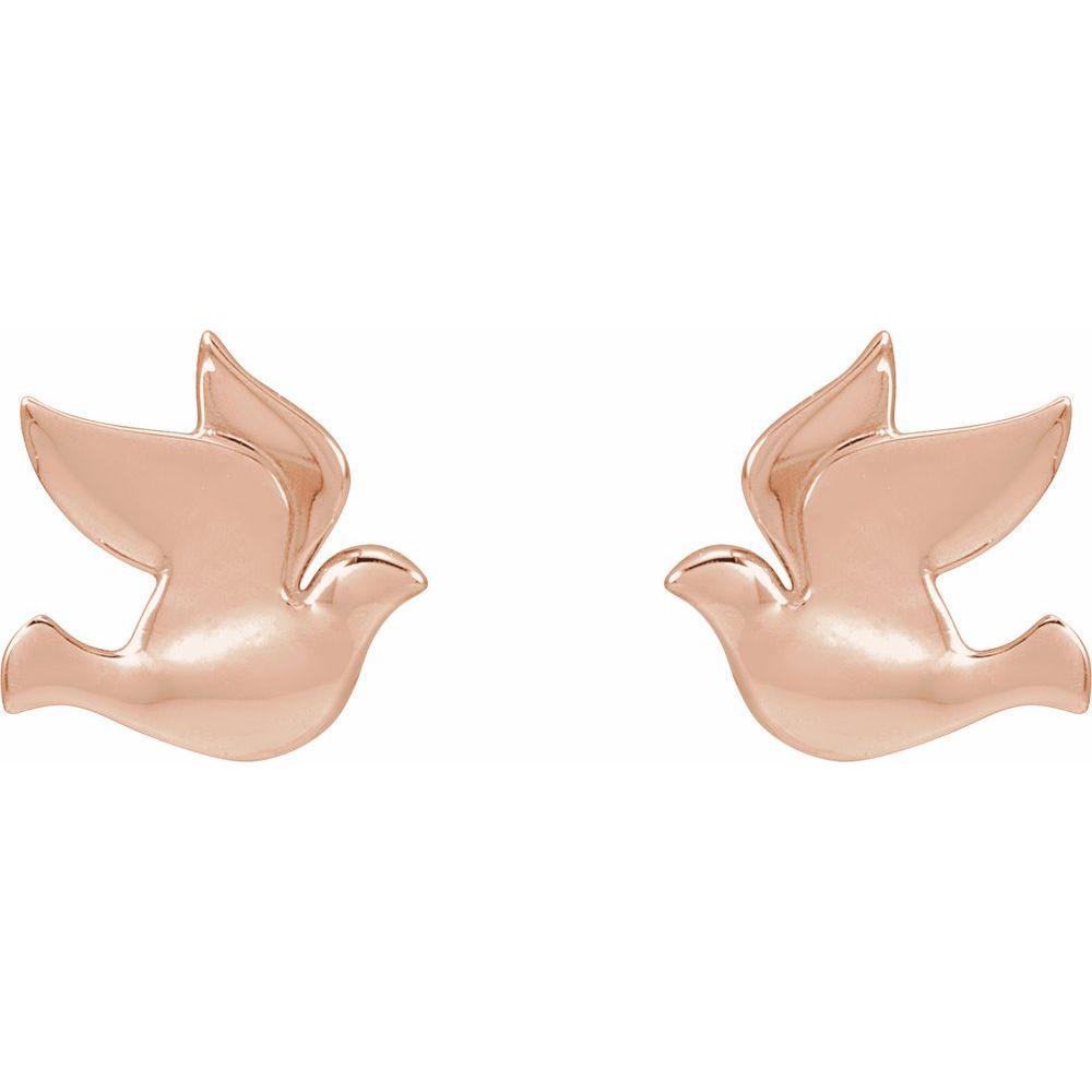 14K Gold Dove Earrings