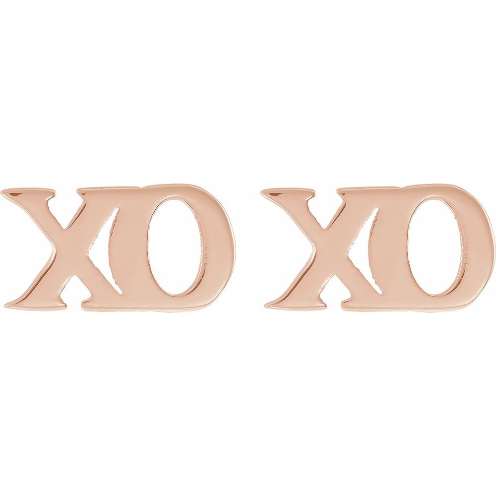 14K Gold Petite XO Stud Earrings