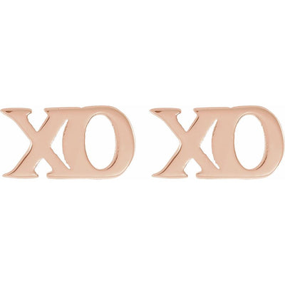 14K Gold Petite XO Stud Earrings