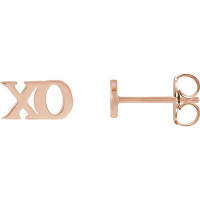 14K Gold Petite XO Stud Earrings