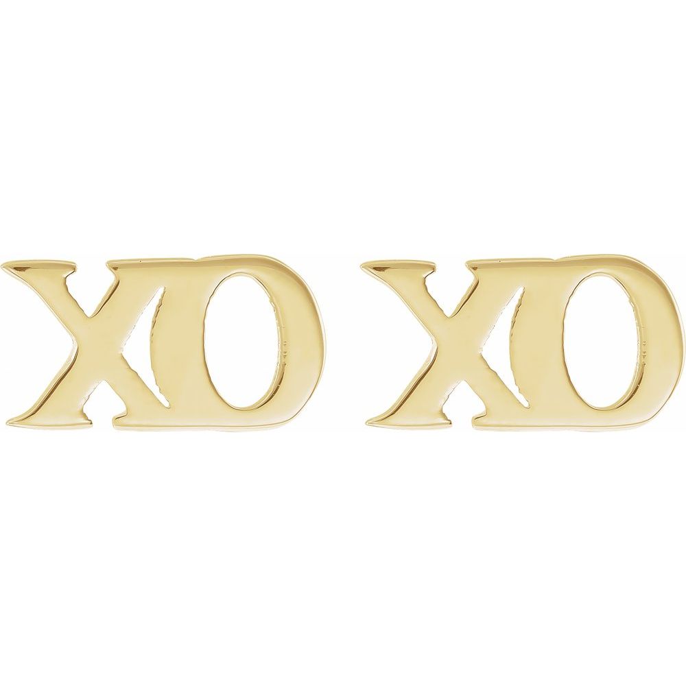 14K Gold Petite XO Stud Earrings