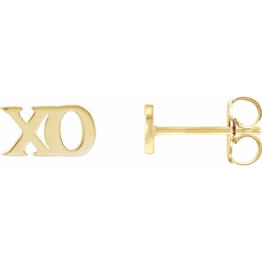 14K Gold Petite XO Stud Earrings