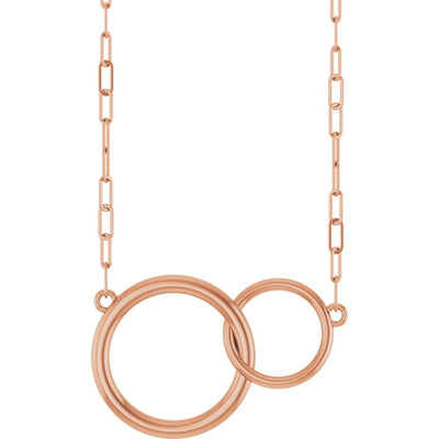 14K Gold Interlocking Circle Necklace