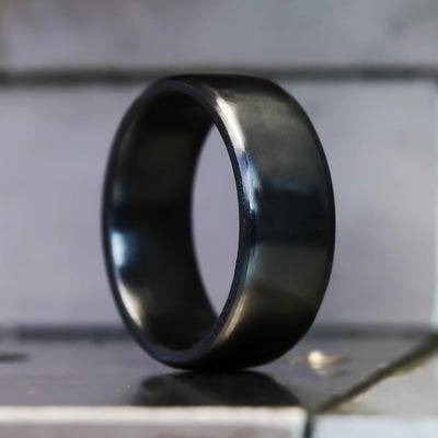8mm Beveled Black Titanium Ring - Patrick Adair Designs