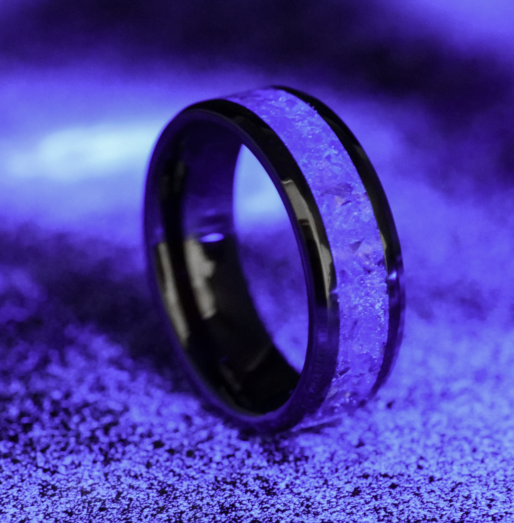 Amethyst Glowstone Ring on Black Ceramic | Patrick Adair Designs