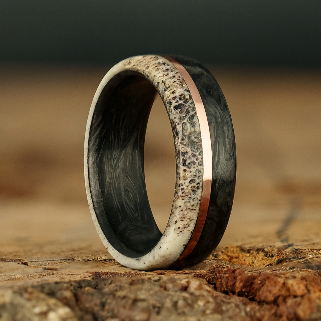 Maple Wood Ring Bound in Carbon Fiber on sale