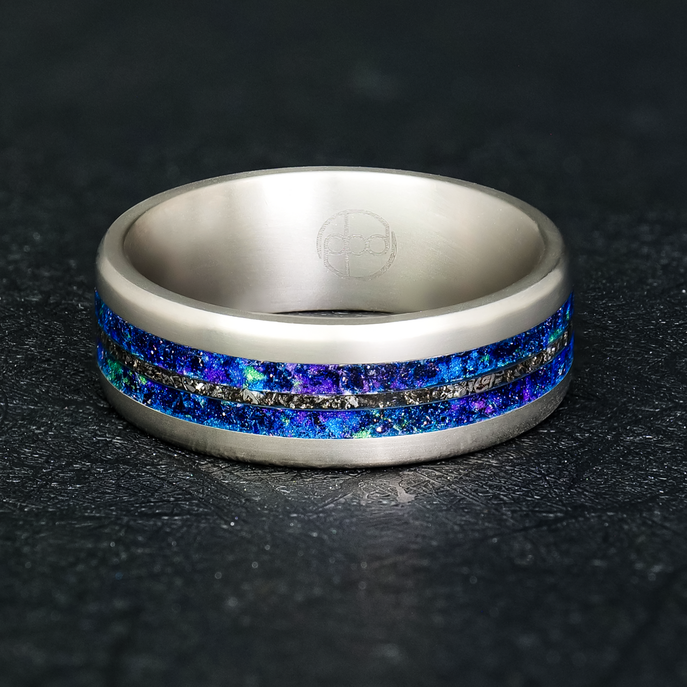 The Asteroid Belt Glowstone Ring | Meteorite and Blue Sandstone