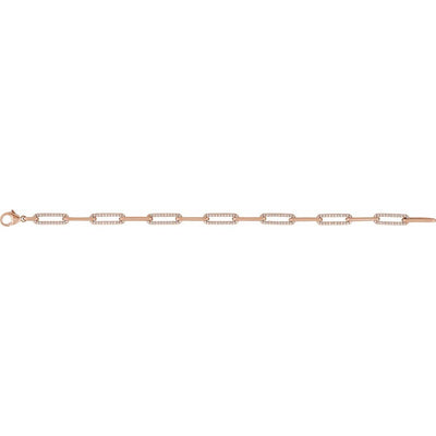 14K Gold 1 CTW Lab Grown Diamond Link 7" Bracelet