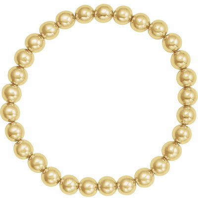 14K Yellow Gold-Filled 6 mm Elastic Bead