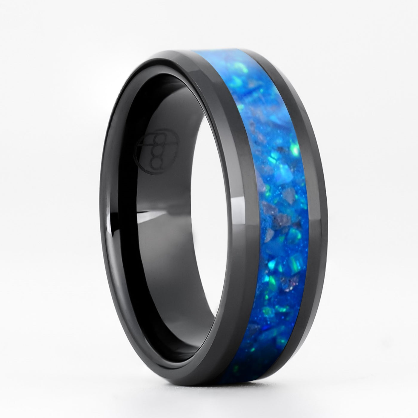 Winter's Howl Glowstone Ring on Black Ceramic