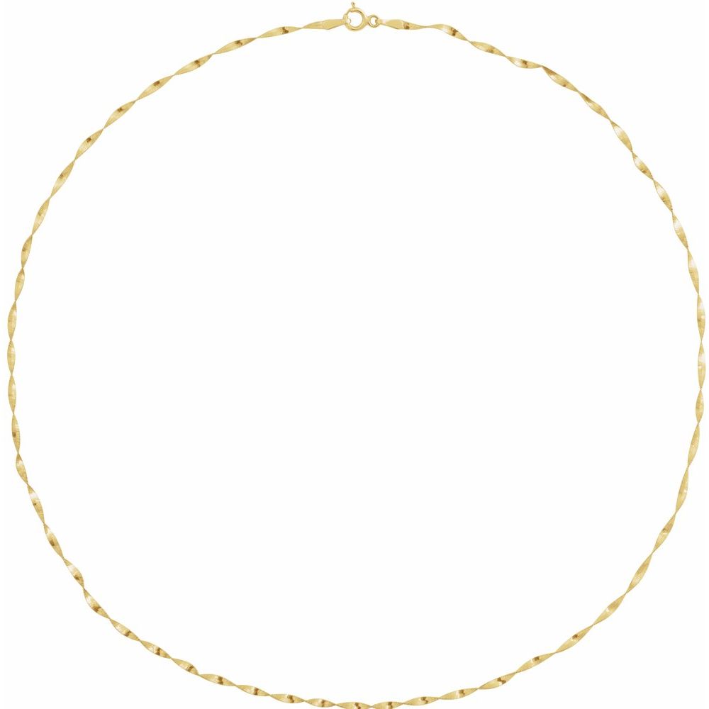 14K Yellow Gold 1.6 mm Twisted Herringbone 7" Chain