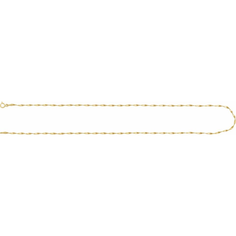 14K Yellow Gold 1.6 mm Twisted Herringbone 7" Chain