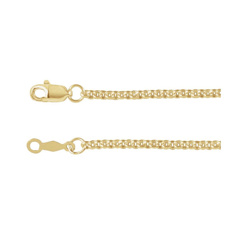 14K Yellow Gold-Filled 2 mm Rolo 7" Chain