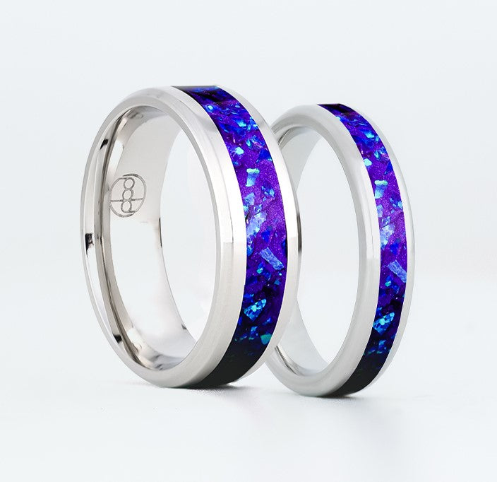 Matching Lavender Opal Glowstone Wedding Ring Set