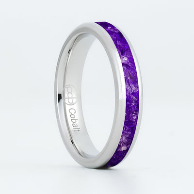 Matching Amethyst Glowstone Wedding Ring Set