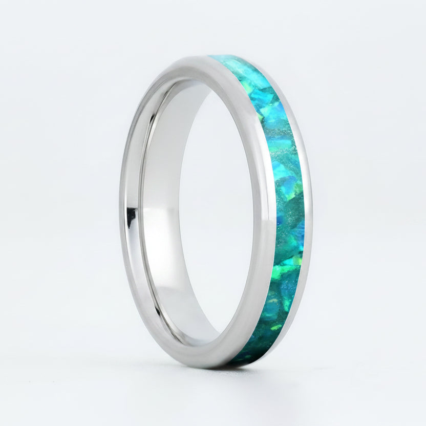 Bahama Blue Opal Glowstone Stackable Ring - Patrick Adair Designs