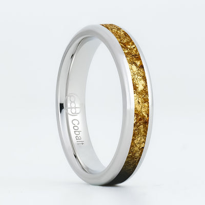 Matching 24K Gold Leaf Glowstone Wedding Ring Set