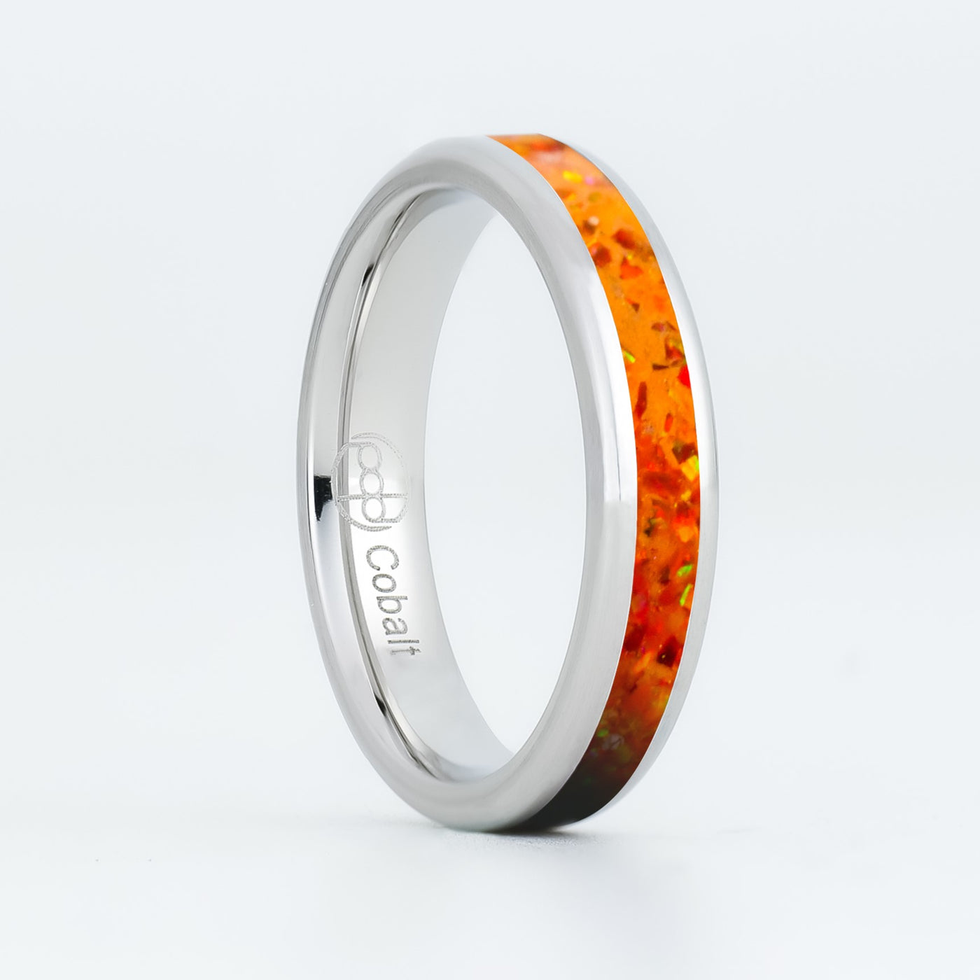 Matching Orange Fire Opal Glowstone Wedding Ring Set