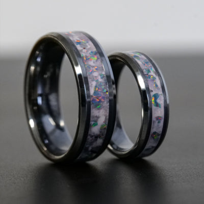 Matching Glowstone Wedding Ring Set