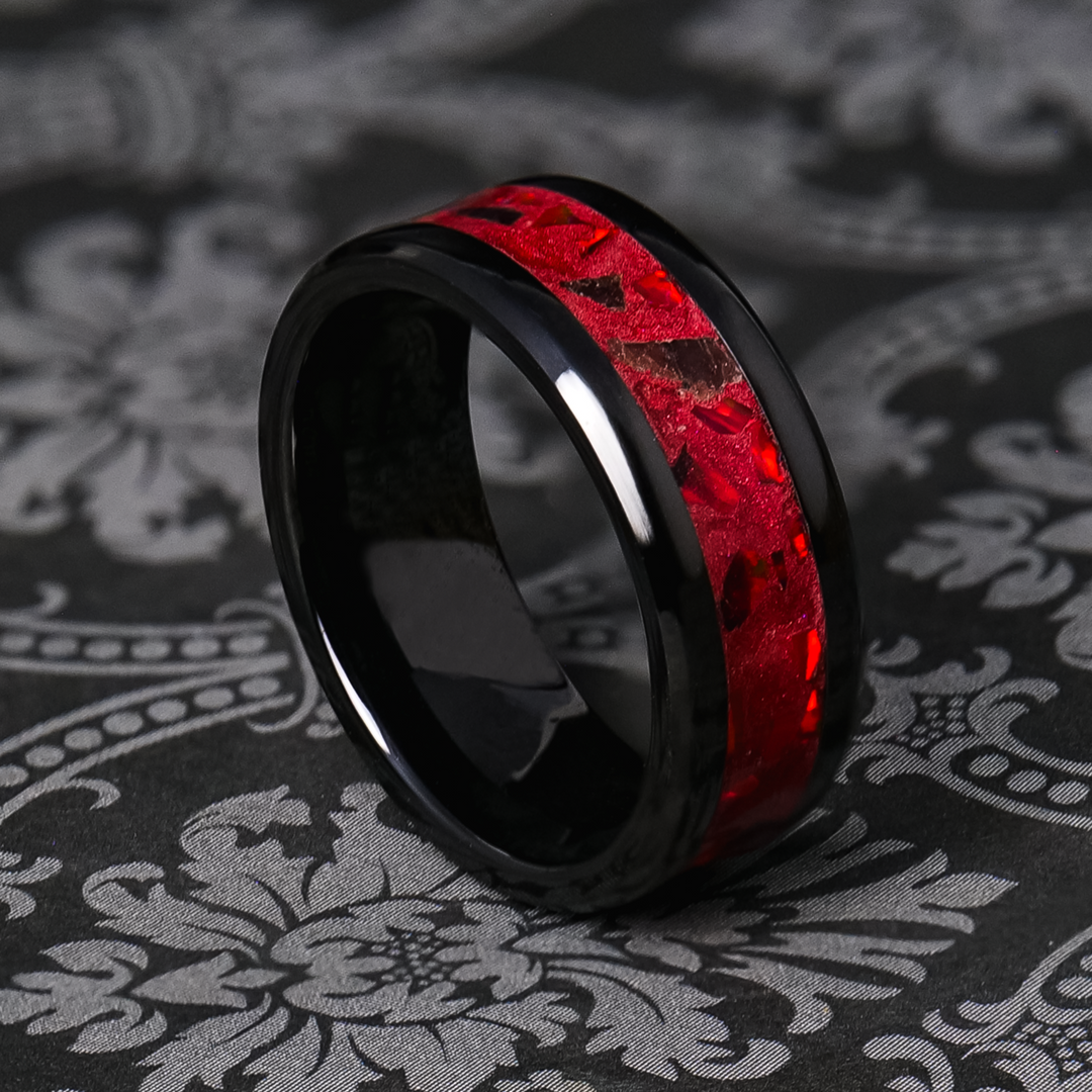 Crimson Flare Glowstone Ring Handcrafted in The USA Patrick Adair Designs