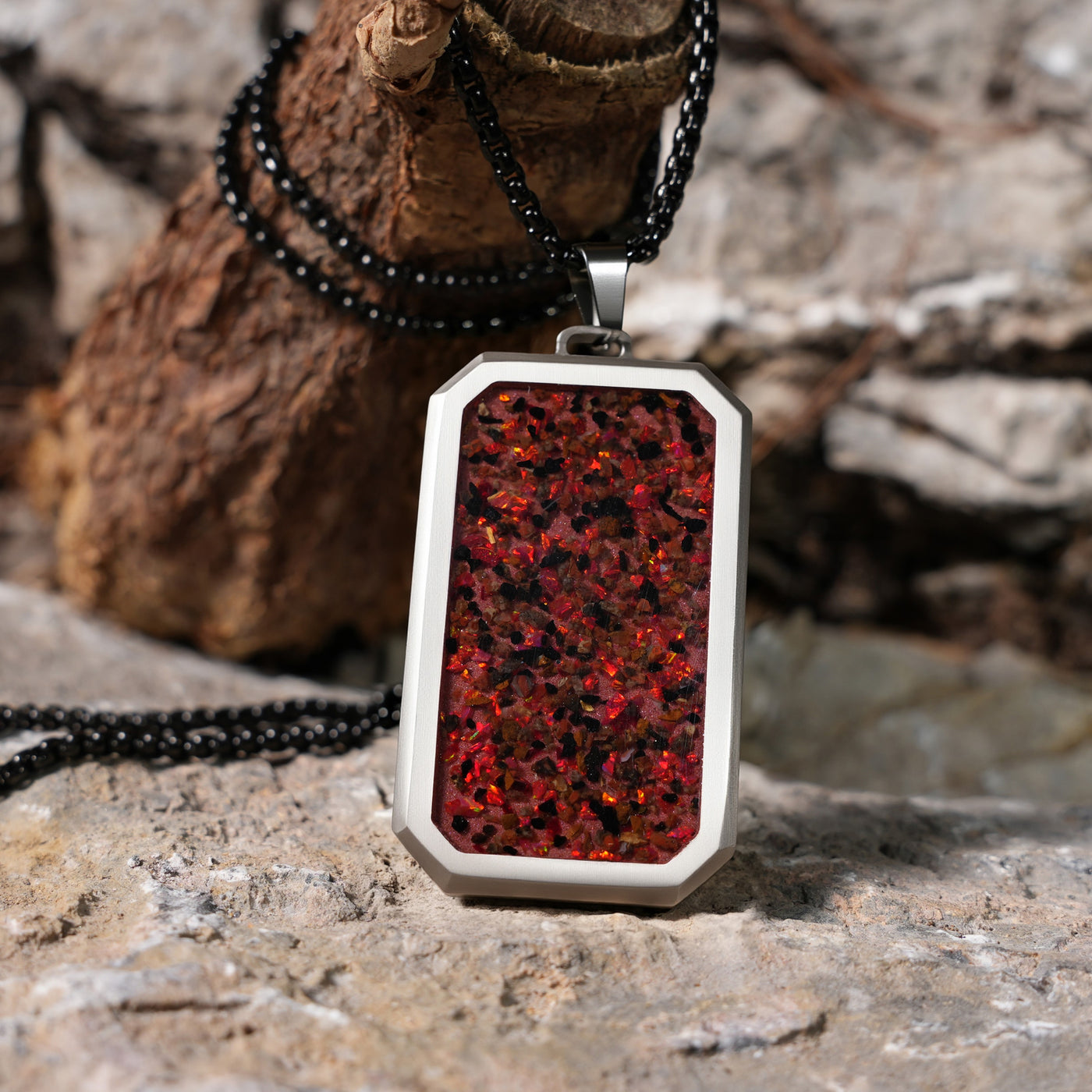 Crimson Red Opal Glowstone Pendant - Patrick Adair Designs