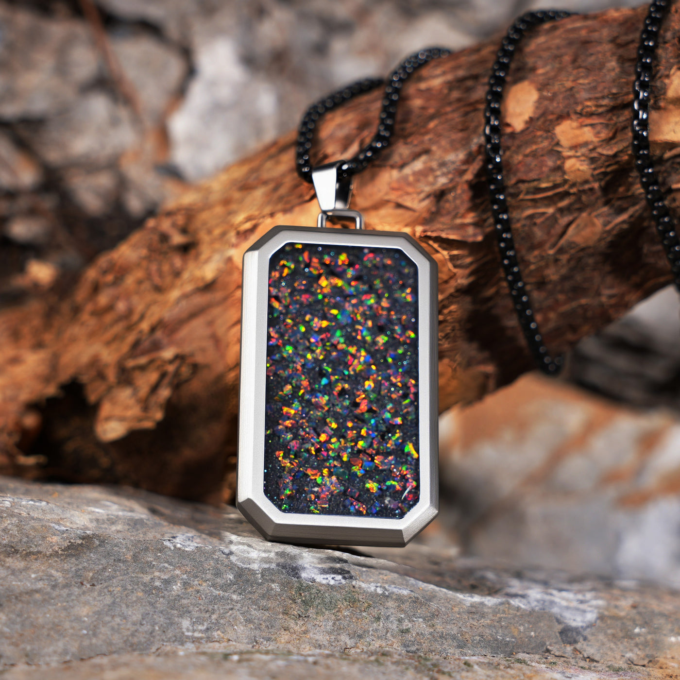 Black Fire Opal Glowstone Pendant - Patrick Adair Designs