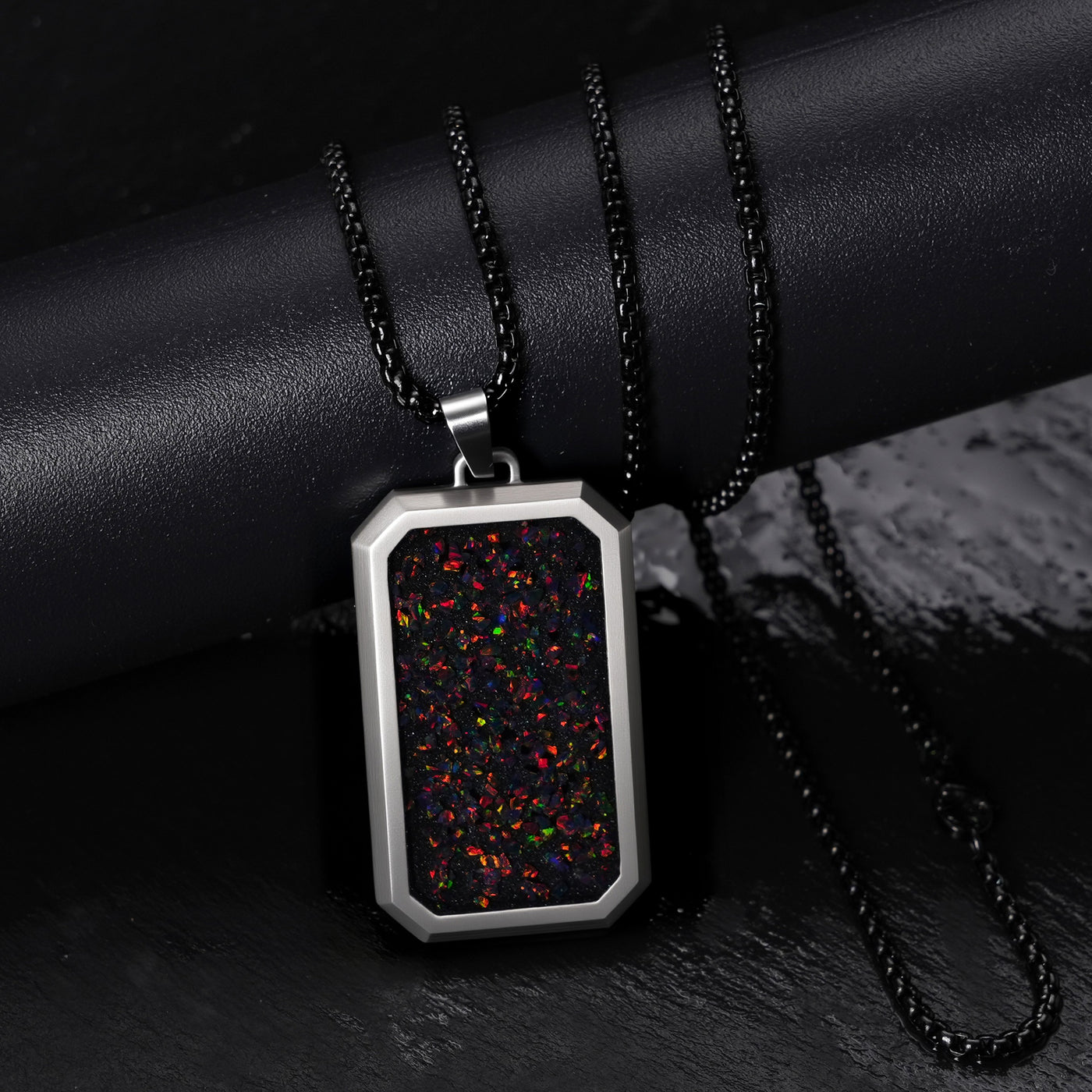 Black Fire Opal Glowstone Pendant - Patrick Adair Designs