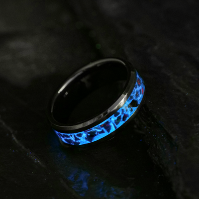 Deep Space Blue Opal Glowstone Ring