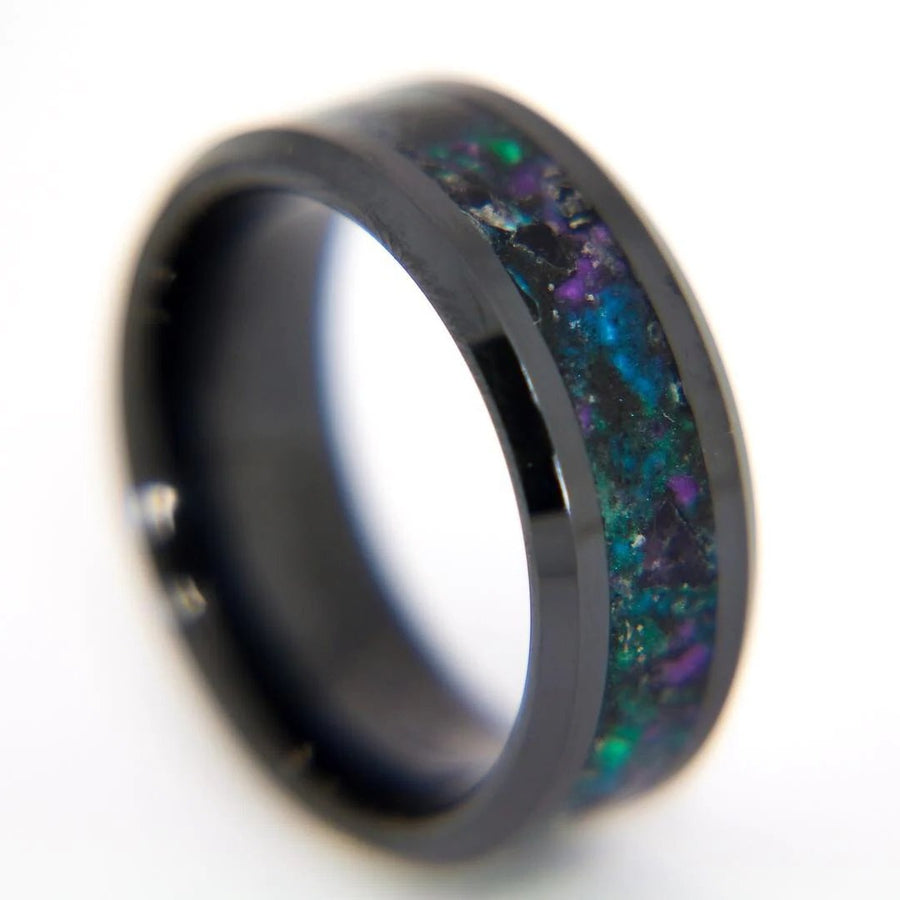 Deep Space Black Ceramic Glowstone Ring - Patrick Adair Designs