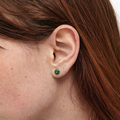 Round Dragon Scale Opal Glowstone Earrings