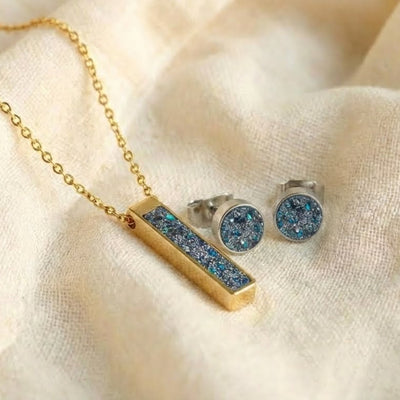 Women's Glowstone Necklace and Earring Set