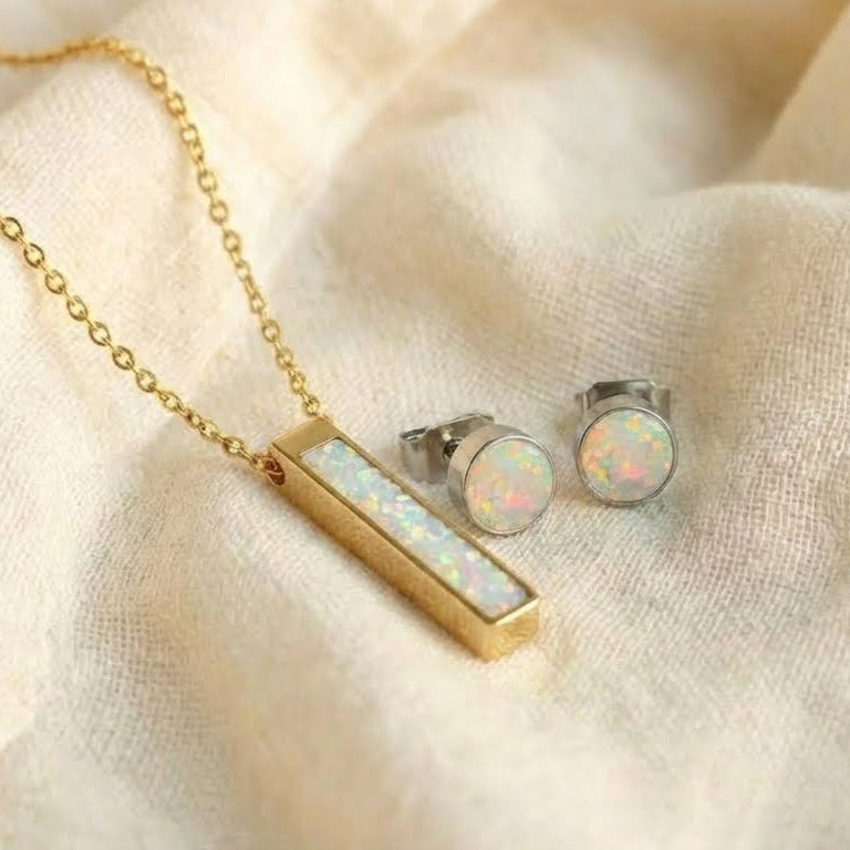 Women's Glowstone Necklace and Earring Set