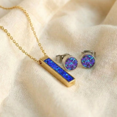 Women's Glowstone Necklace and Earring Set