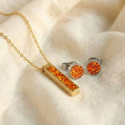 Women's Glowstone Necklace and Earring Set