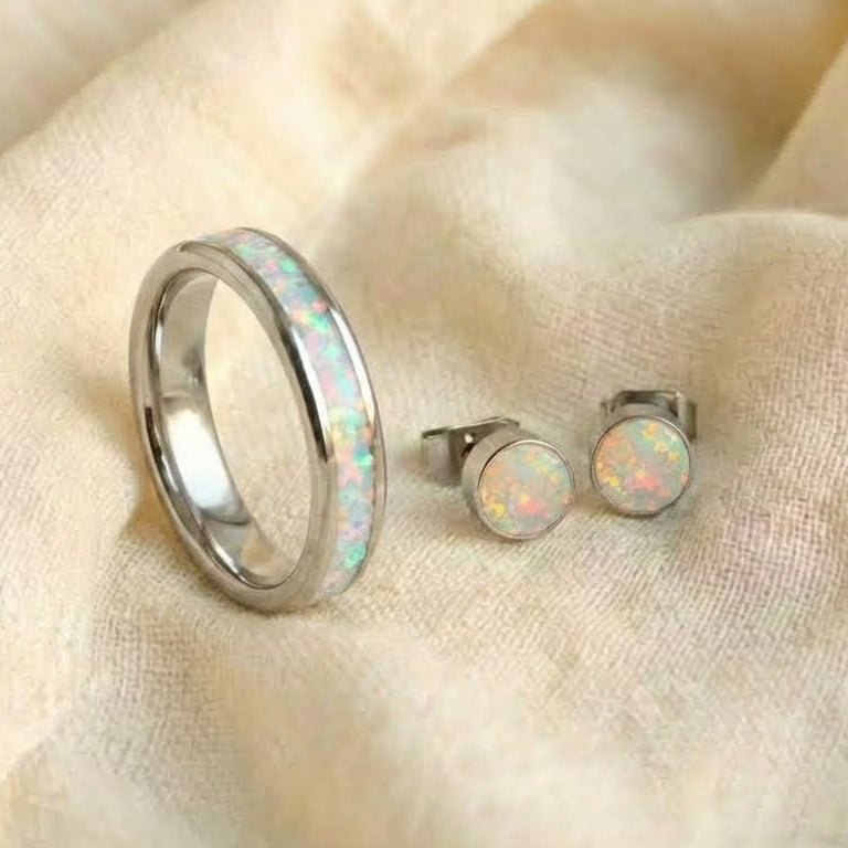 Women's Glowstone Ring and Earring Set