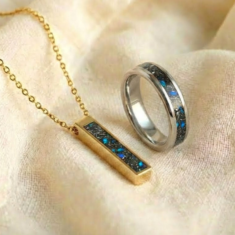 Women's Glowstone Ring and Necklace Set