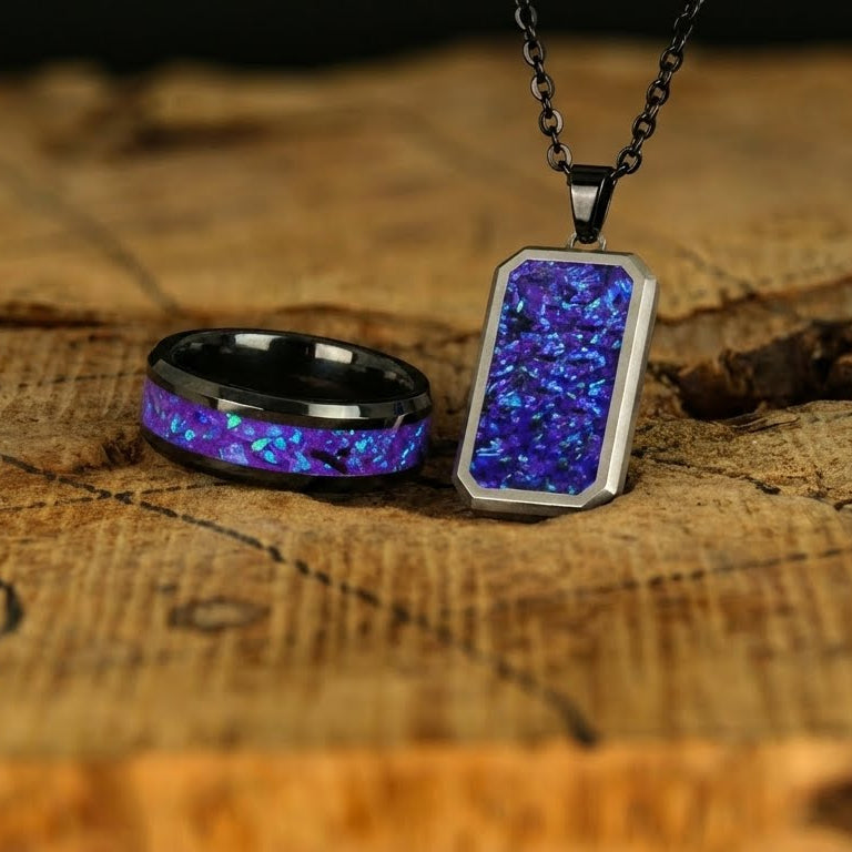 Lavender Opal Glowstone Ring and Pendant Bundle