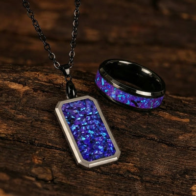 Lavender Opal Glowstone Ring and Pendant Bundle