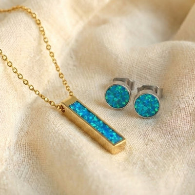 Women's Glowstone Necklace and Earring Set