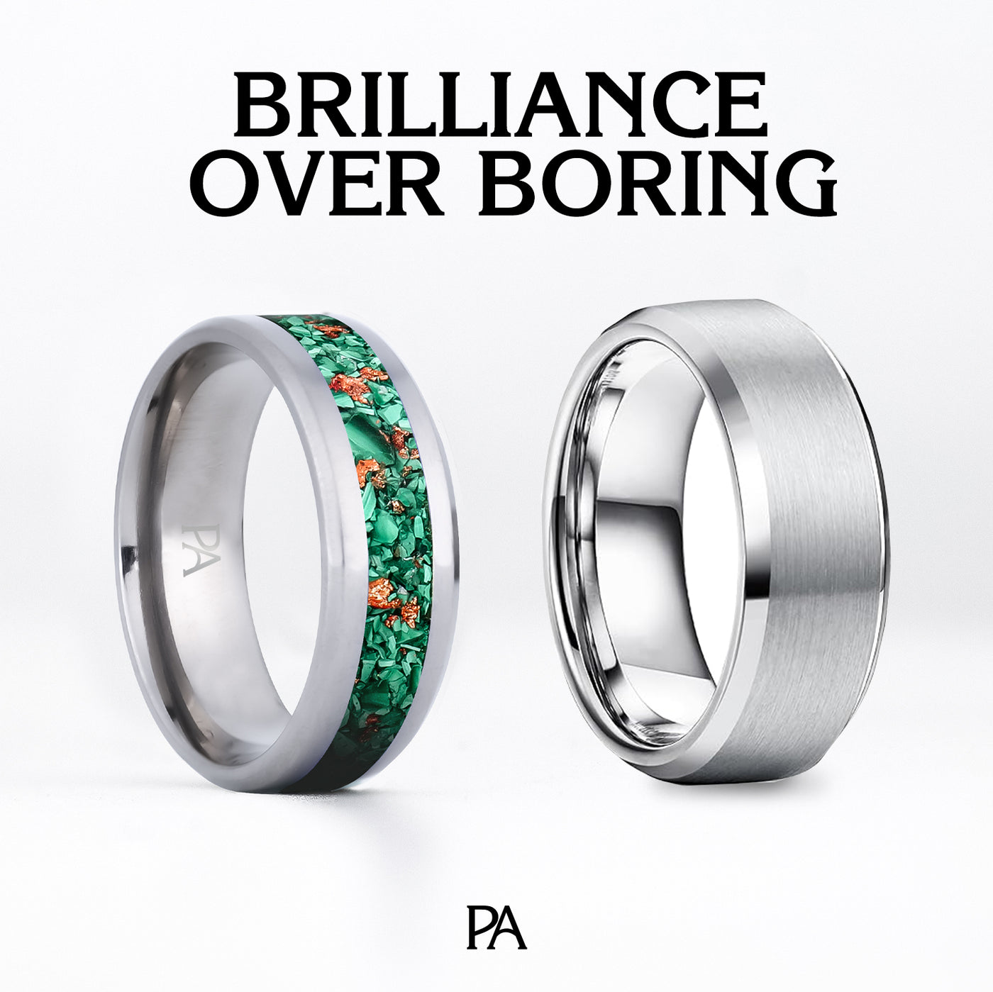 Black Tourmaline Glowstone Ring on Black Ceramic - Patrick Adair Designs