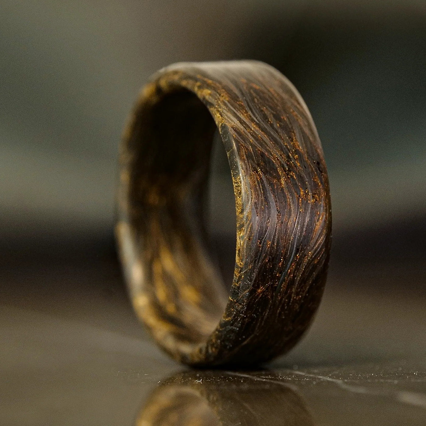 Gold Burl Carbon Fiber Ring | Patrick Adair Designs