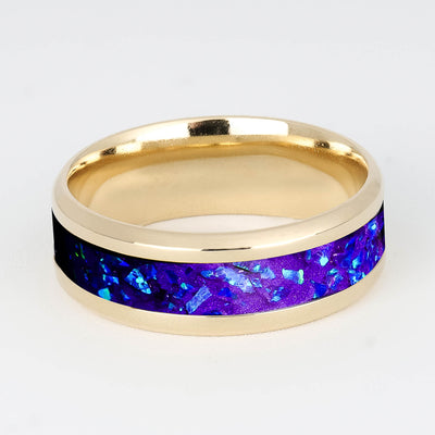 Solid Gold Lavender Opal Glowstone Ring