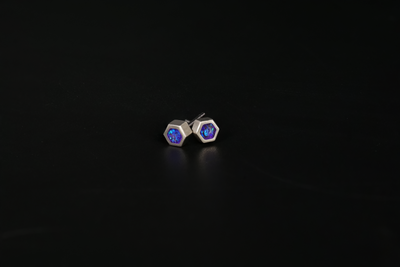Hexagon Lavender Opal Glowstone Earrings
