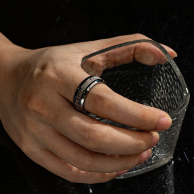 Deer Antler and Tungsten Ring