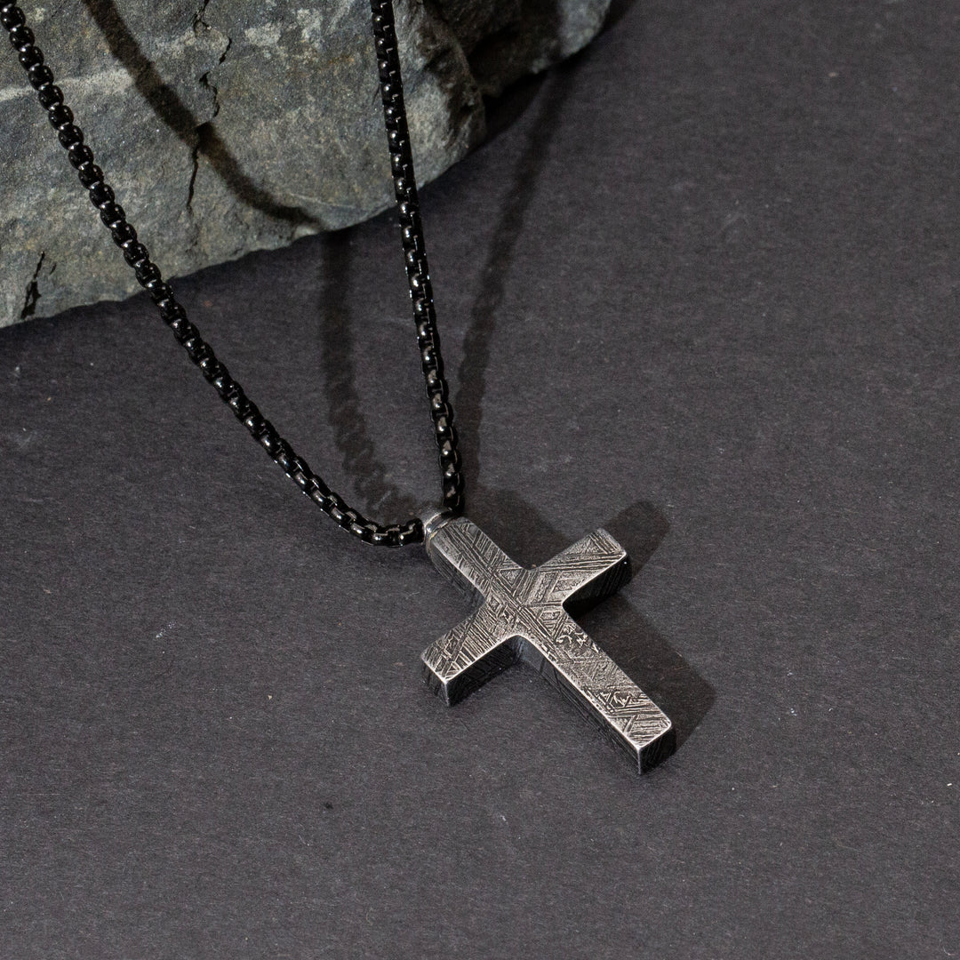 Solid Meteorite Cremation Cross Pendant– Patrick Adair Designs